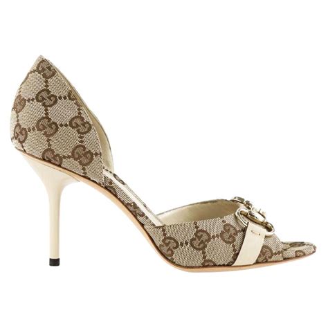 gucci beige slingback heels|gucci heels open toe.